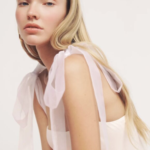 Reformation Kairo Dress Ivory - Size 12 - Picture 2 of 10